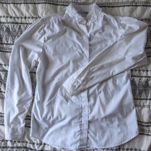 Vintage Lace Collar Button Up EUC